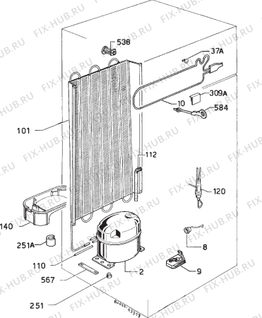 Взрыв-схема холодильника Arthurmartinelux AR2320W-1 - Схема узла Cooling system 017